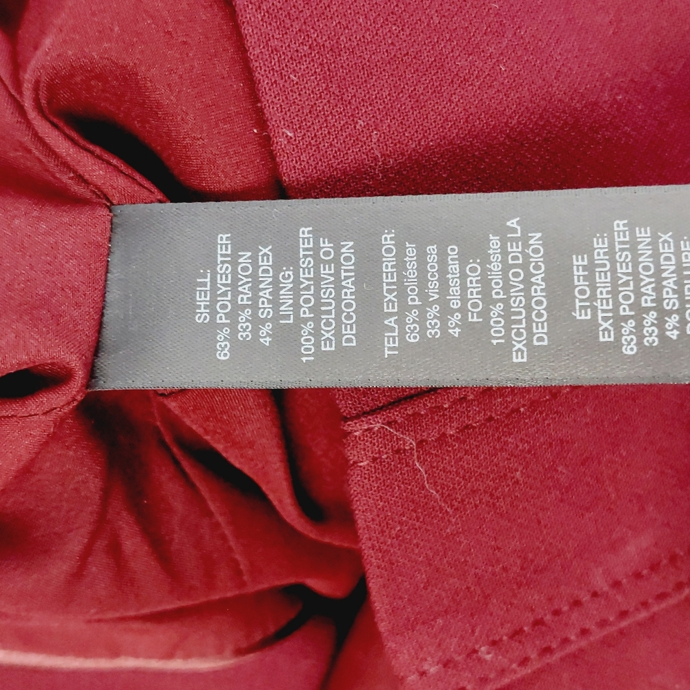 White House Black Market Cardinal Red Military Ponte Jacket Blazer P3126 - Picture 7 of 9